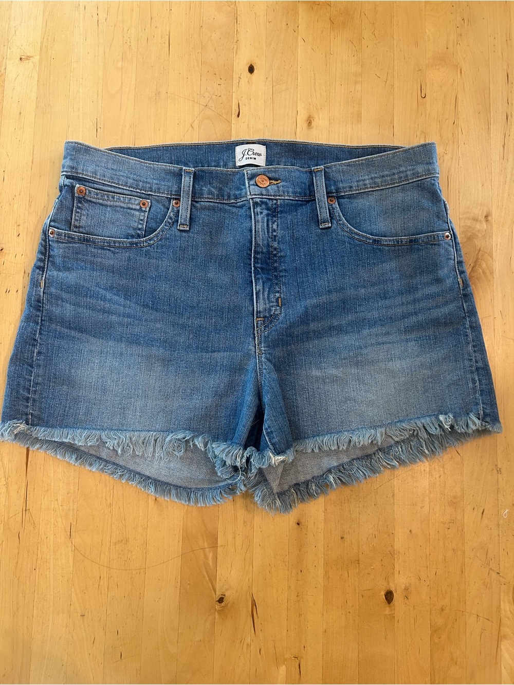 J.Crew 3" High-Rise Denim Cutoff Shorts Classic Wash Women’s Size 32 AV826